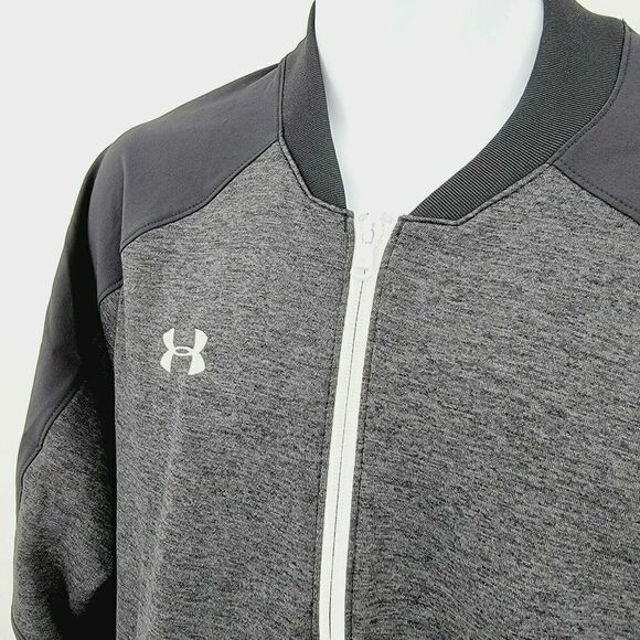 Under Armour 1327203-001 Men's Sz Medium Black Hybrid FULL Zip Jacket Warm-Up - Picture 3 of 5